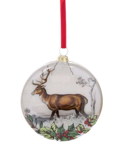 Ornement en verre, style vintage, design de cerf debout