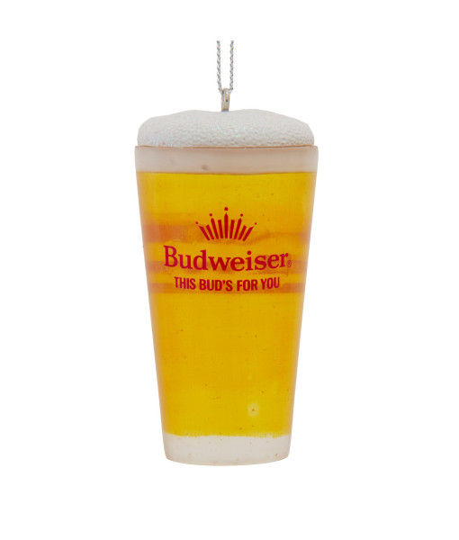 Ornement en résine, verre à pinte Budweiser