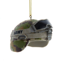 Ornement en résine, casque de combat.