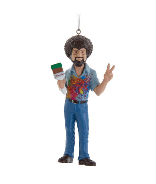Ornement en plastique, Bob Ross® avec chemise éclaboussée de peinture.