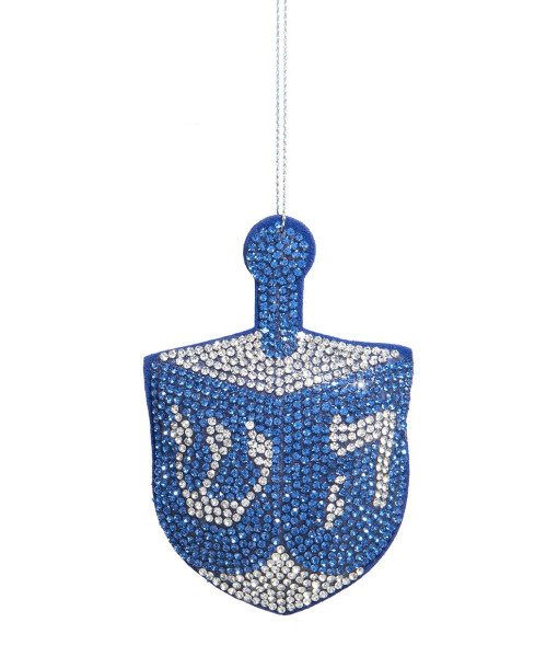 Ornement en verre, toupie de Hanoukka en tissu de la collection Bedazzled™