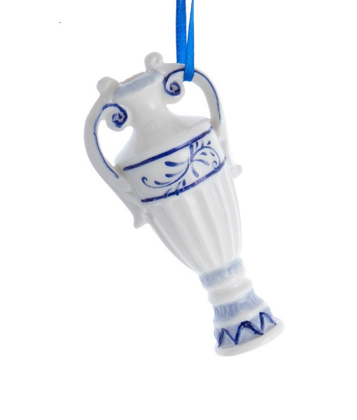 Ornement en porcelaine, vase bleu et blanc