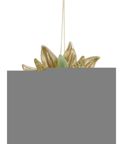 Ornement en plastique, Poinsettia doré