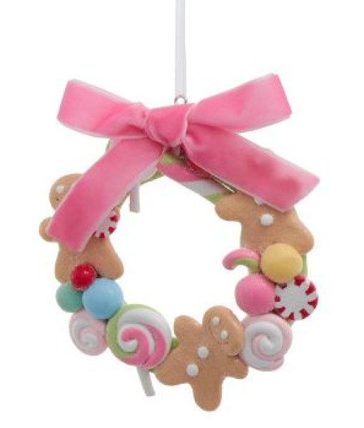 Ornement, Couronne de Bonbons avec Noeud.