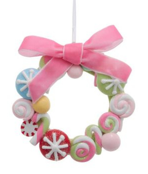 Ornement, Couronne de Bonbons avec Noeud.