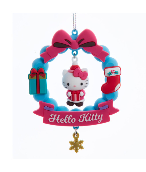 Ornement en résine, Hello Kitty™ avec cadeau, bas et pain d'épice