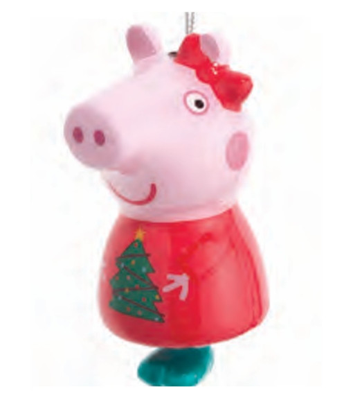 Ornement en plastique, Peppa Pig™ en tenue rouge et verte