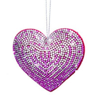 Ornement de coeur, rose en tissu de la collection Bedazzled™