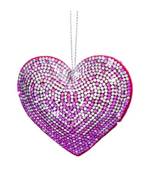 Ornement de coeur, rose en tissu de la collection Bedazzled™