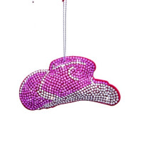 Ornement Chapeau western rose en tissu de la collection Bedazzled™