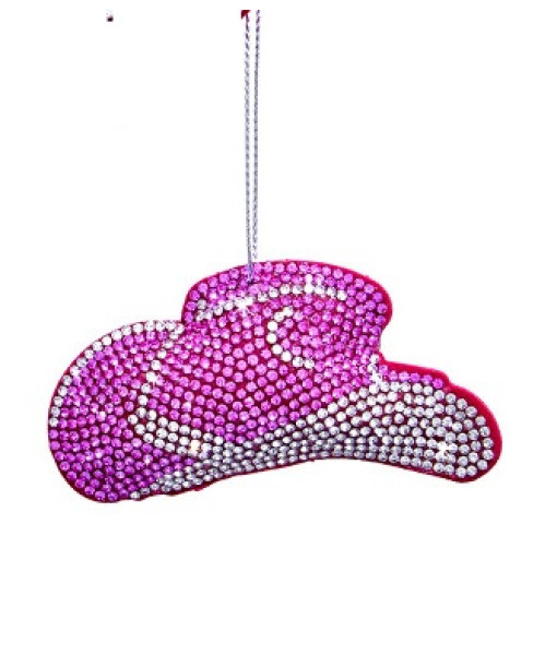 Ornement Chapeau western rose en tissu de la collection Bedazzled™