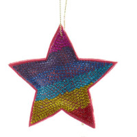 Collection Bedazzled™ Étoile. Ornement en peluche réversible
