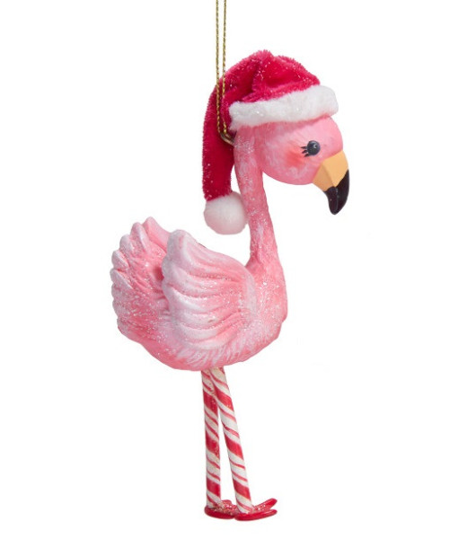Ornement flamant rose en sucre d’orge