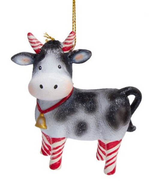 Animal de ferme en sucre d’orge rouge et blanc