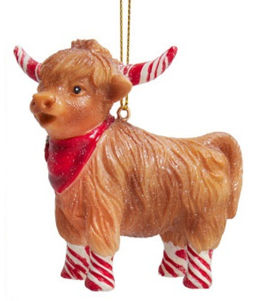 Animal de ferme en sucre d’orge rouge et blanc