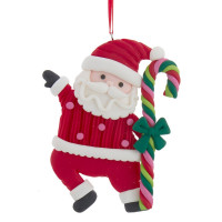 Ornement de Père Noël avec canne en sucre d’orge