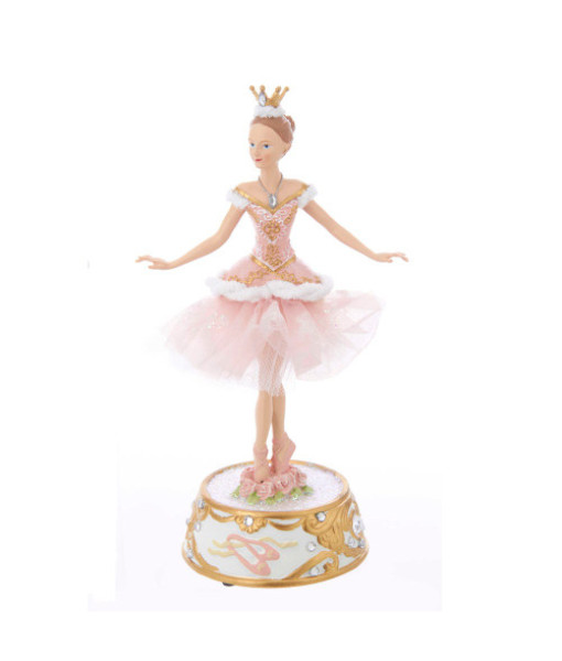 Figurine de ballerine rose avec socle musical. Pièce de table. Mesure 10 pouces
