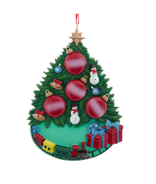 Sapin de Noël, famille de 4, ornement à personnaliser.