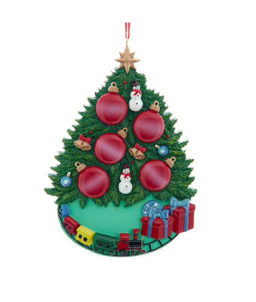 Sapin de Noël, famille de 5 personnes, décoration à personnaliser.