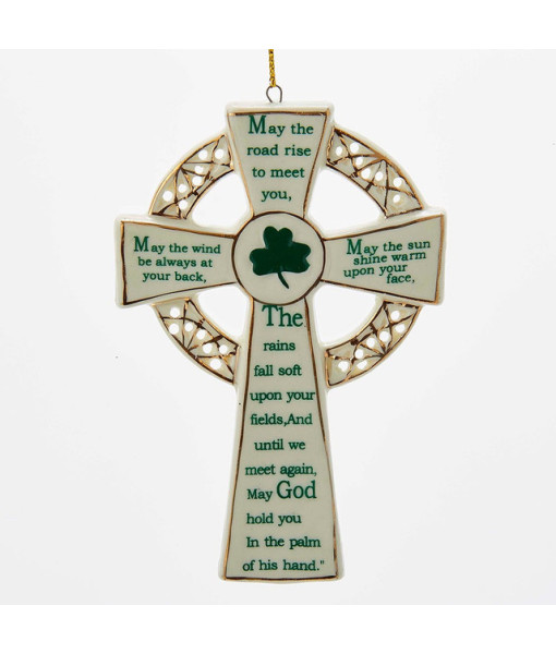 Ornement Croix Irlandaise en Porcelaine