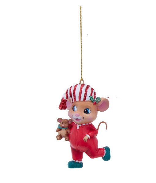 Ornement de souris en pyjama