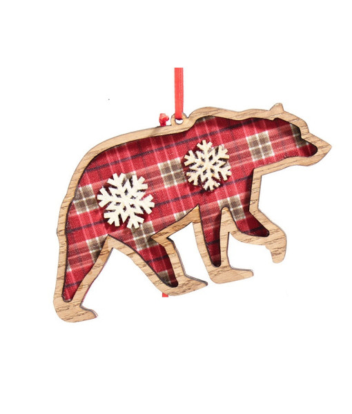 Ornement Ours en Plaid