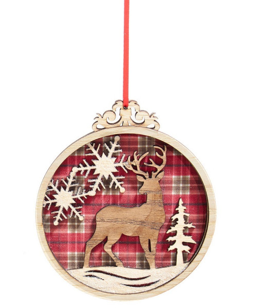 Ornement Cerf en Plaid