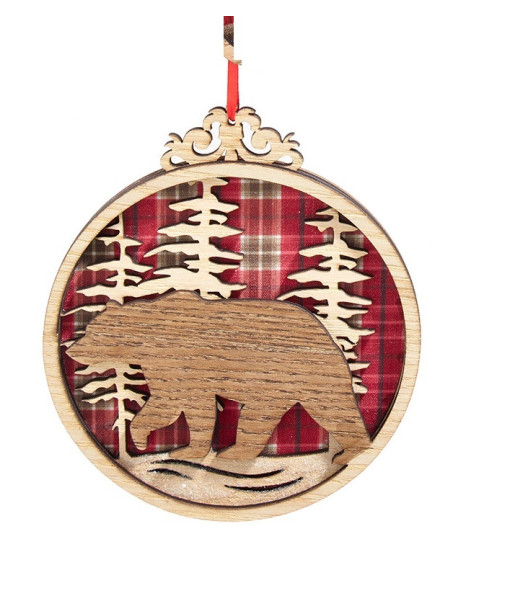 Ornement Ours en Plaid