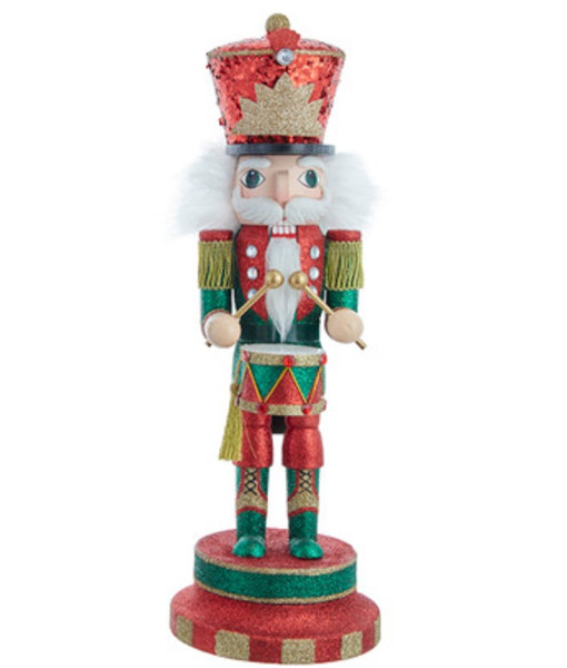 Casse-noisette de 15 pouces de haut représentant un soldat avec tambours par Hollywood Nutcrackers™