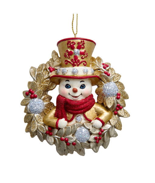 Ornement Bonhomme de Neige Holiday Diamonds dans une Couronne