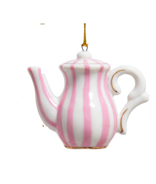 Ornement en porcelaine, théière en porcelaine avec des rayures.