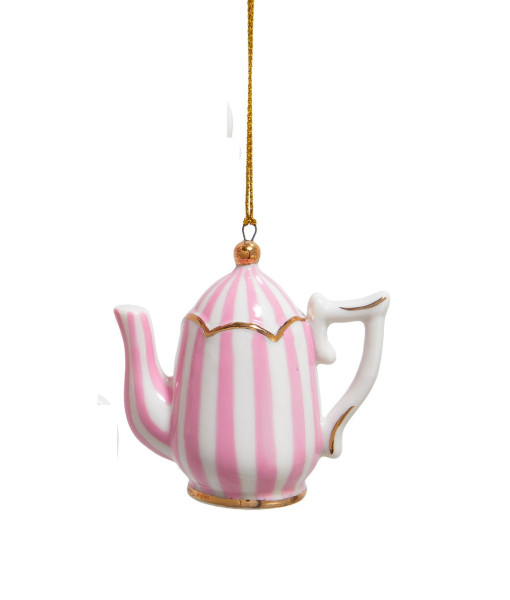 Ornement en porcelaine, théière en porcelaine avec des rayures.