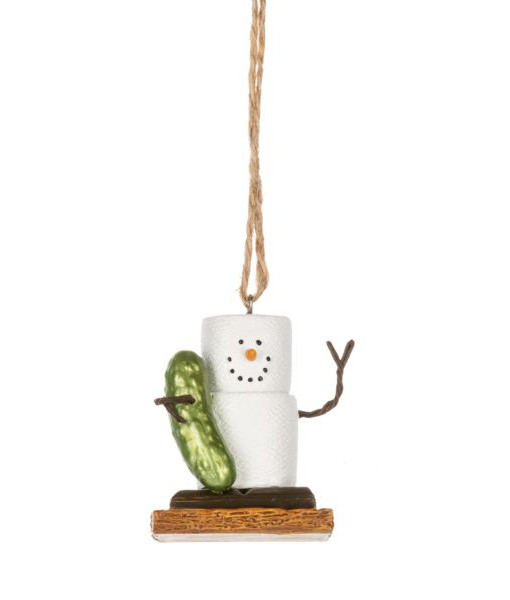 S'mores, cornichon de Noël, ornement. 