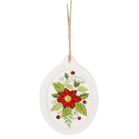 Ornement en dolomie en forme de disque, avec motif floral