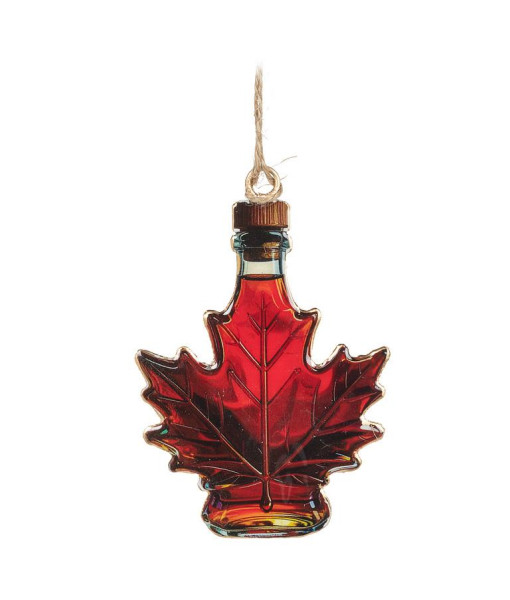 Ornement de bouteille de sirop d'érable.