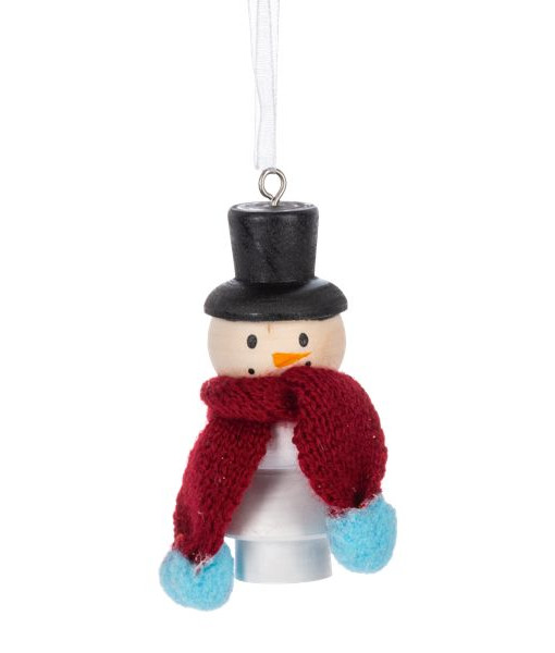 Ornement en bois, icône de Noël en bois rétro, bonhomme de neige Ornement en bois, icône de Noël en bois rétro, bonhomme de neige