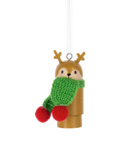 Ornement en bois, icône de Noël rétro en bois, renne