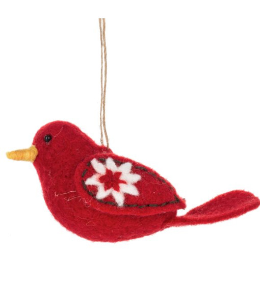 Ornement en laine, Cardinal rouge