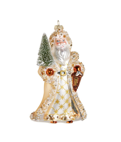 Ornement en verre, Père Noël en or.