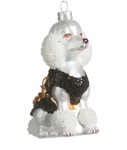 Ornement en verre, caniche élégant.