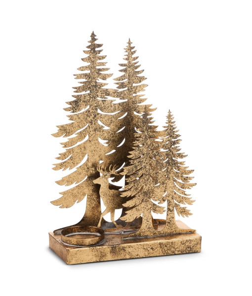 Décoration de table, bougeoir scène de forêt