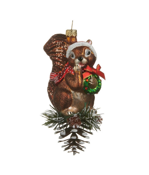 Glass Ornament, Brown Squirrel