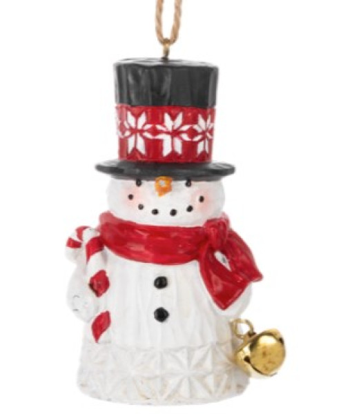Ornement en résine, bonhomme de neige style nordique