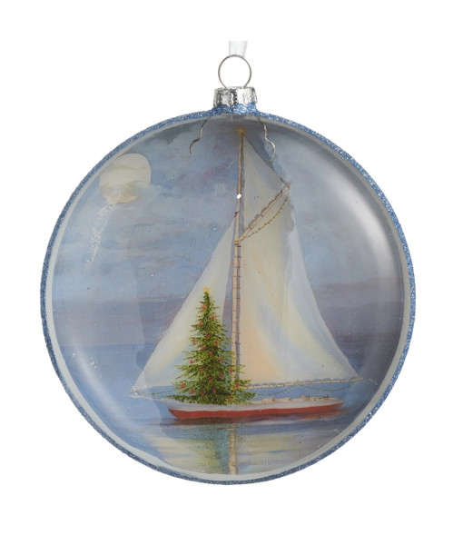 Ornement en disque de verre, navigation de vacances