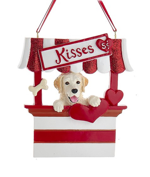 Ornement personnalisable, Labradoodle beige, cabine à baisers